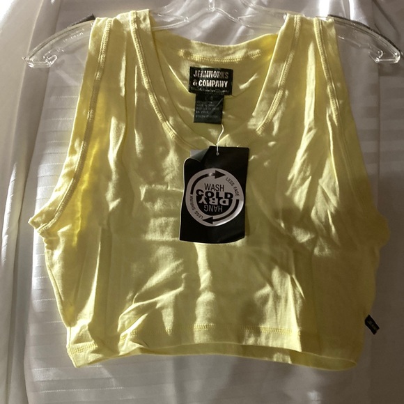 NWT Ladies Yellow Crop Top by Jeanworks and Company - Picture 1 of 6
